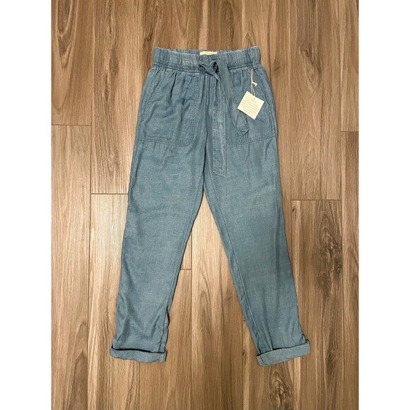 Cynthia Rowley pants Women’s XS Blue 100% Lyocell Ankle Pants Elastic Waist NWT - Picture 1 of 11